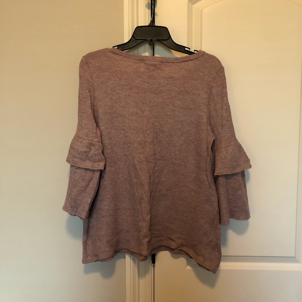 Light Purple/Pink Ruffle Sleeve Sweat - Picture 2 of 3